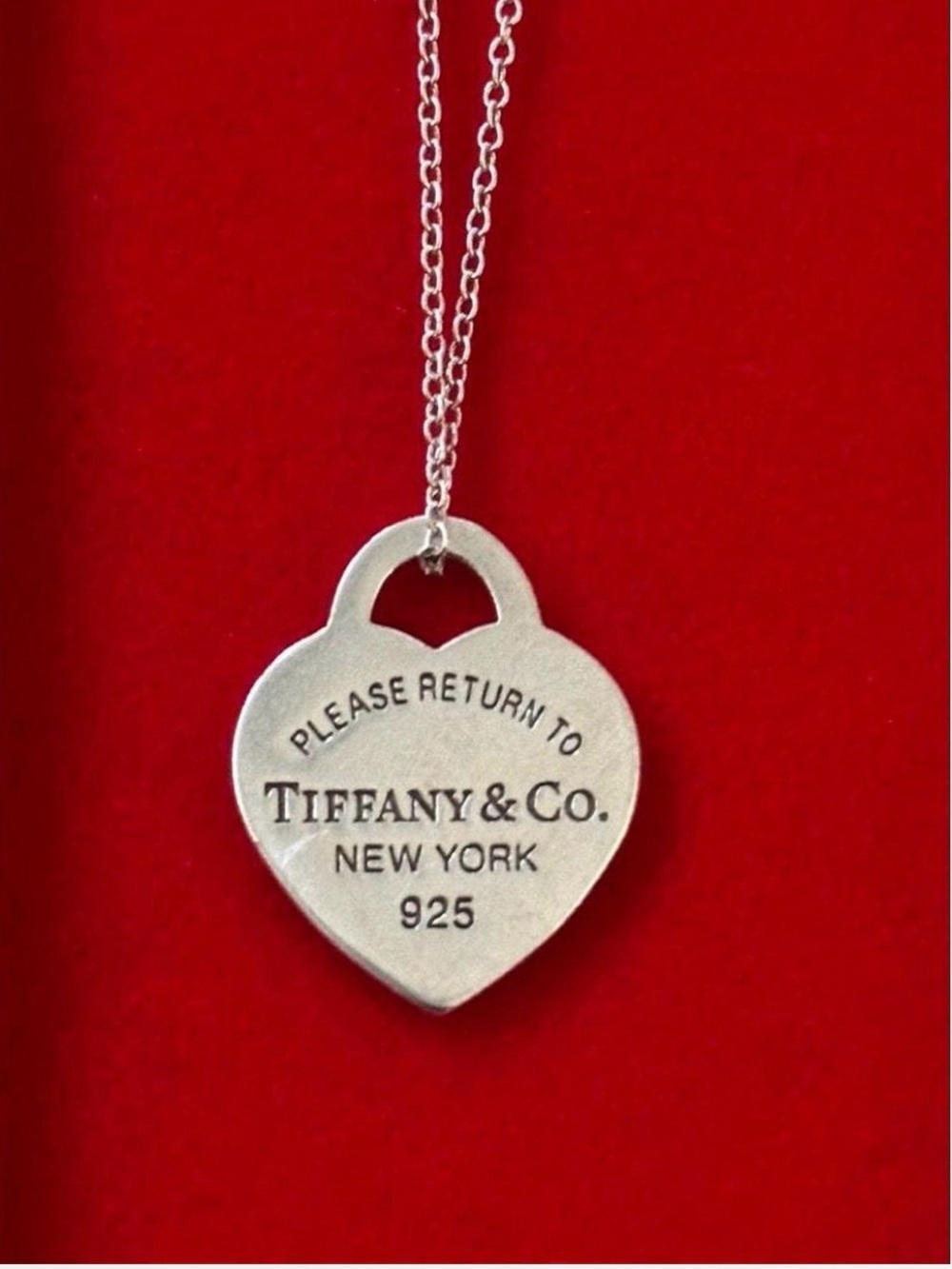 Tiffany & Co. Sterling Silver Heart Tag Necklace on Chain